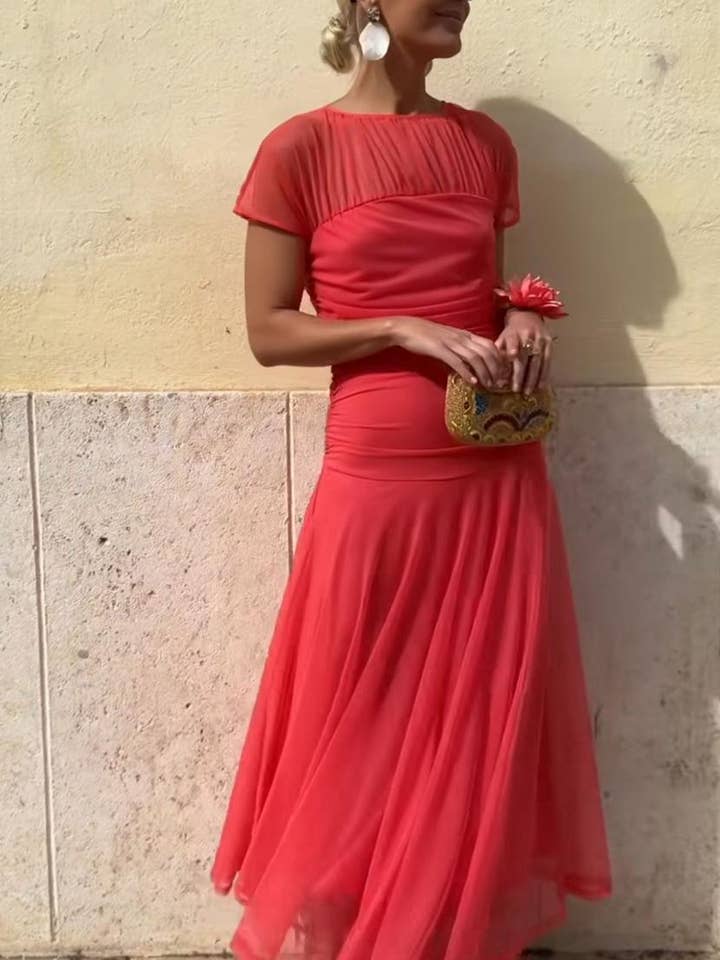 LORIANE - Wholesale Dress - Women's - 10068 Long plain dress