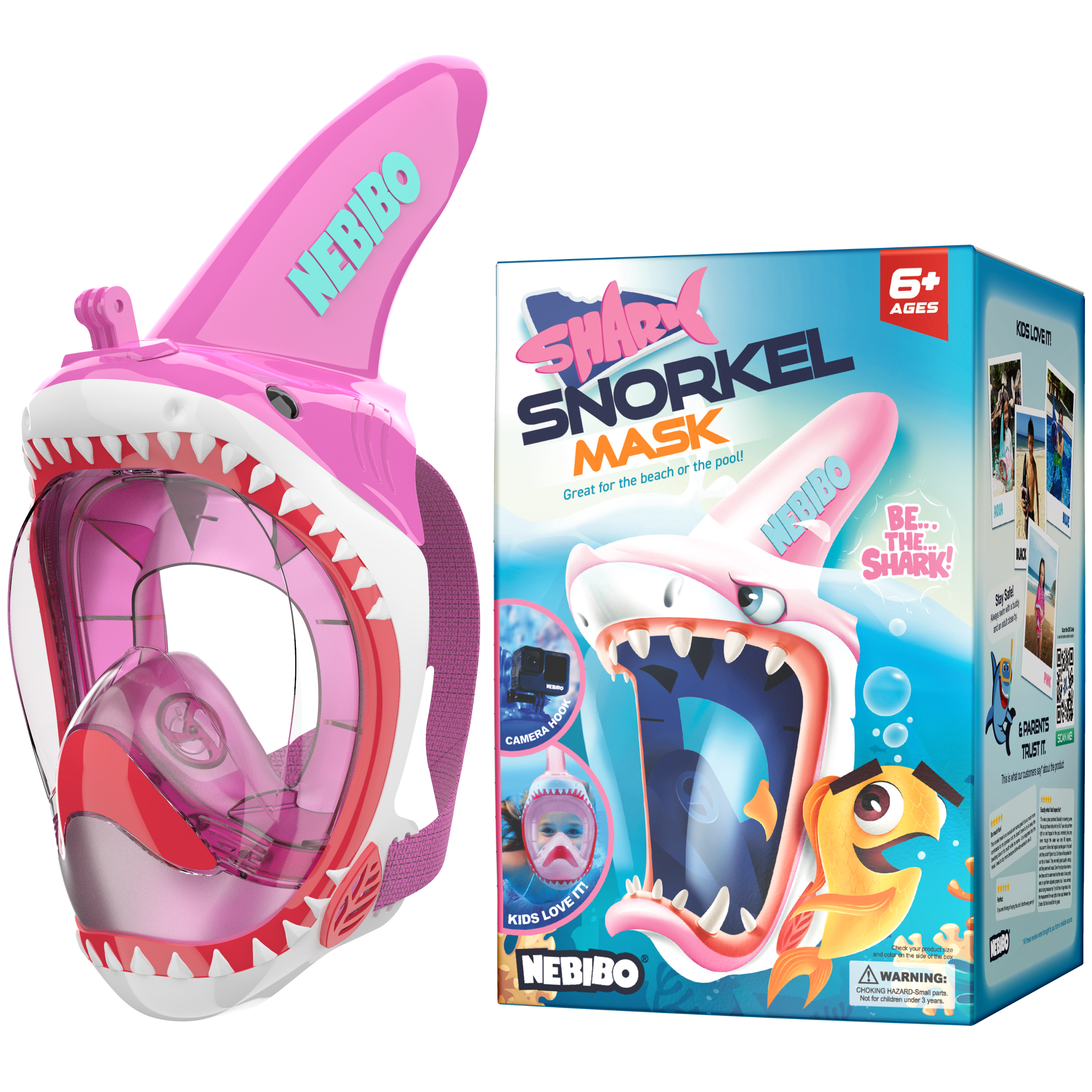 NEBIBO - Wholesale Beach/Pool Toy - Kids & Baby - Shark Snorkel Mask for Kids11