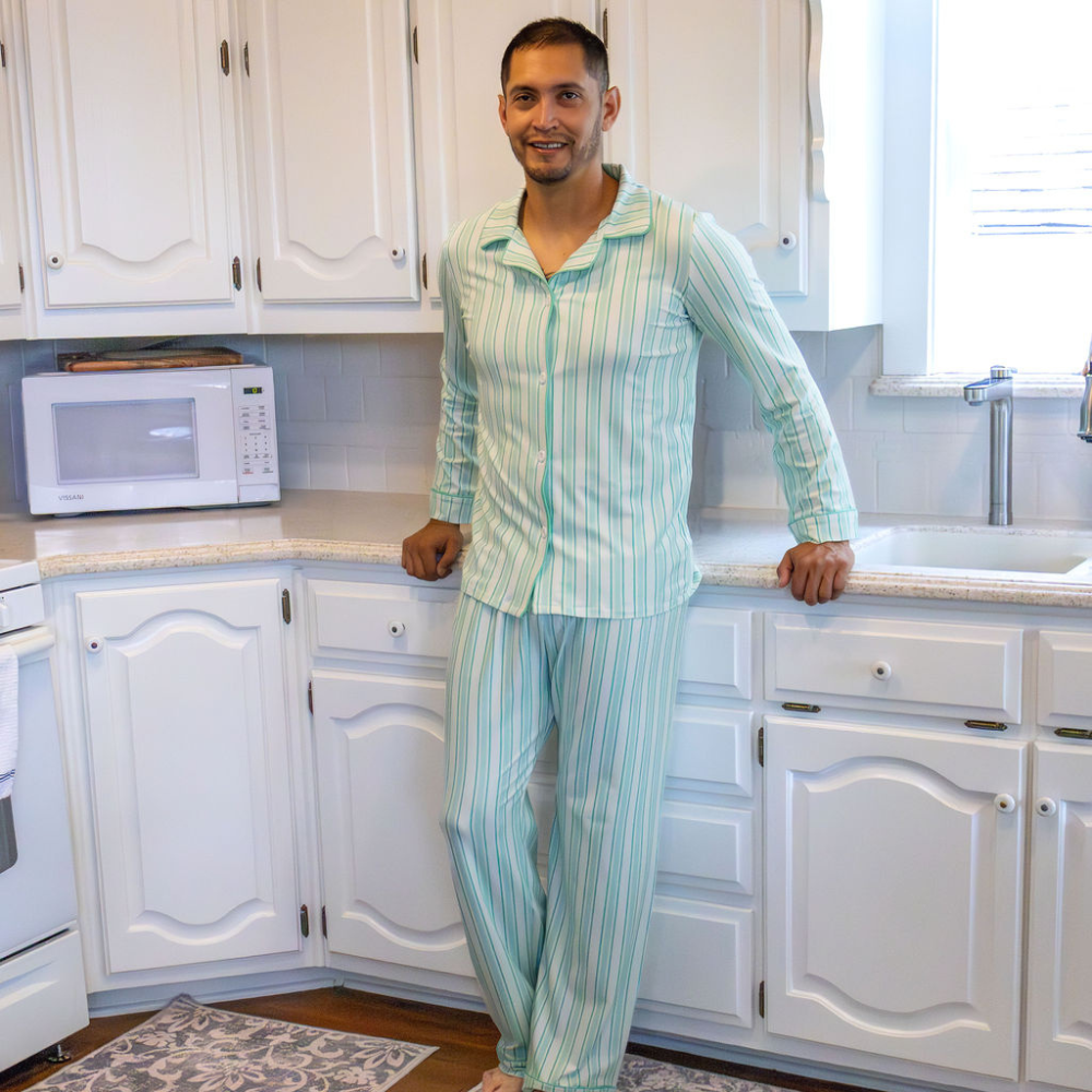 Sugar Bee Clothing - Wholesale Sleepwear Set - Kids - Christmas 2025 Pajamas - Button Down - Green Stripe3