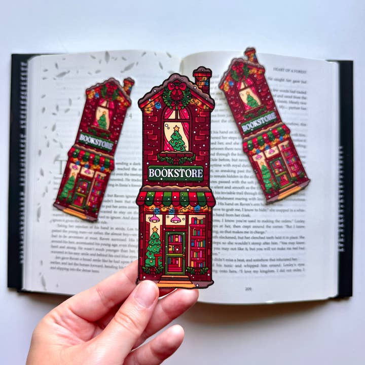 Cute Christmas Bookstore Bookmarks – Handmade Book Club Gift for wholesale by Sea Pixie Designs