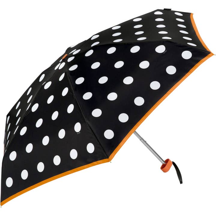 Mkr International - Wholesale Umbrella - Women's - Mini Flat Manual Polka Dot Umbrella with Hanging Bag UV501