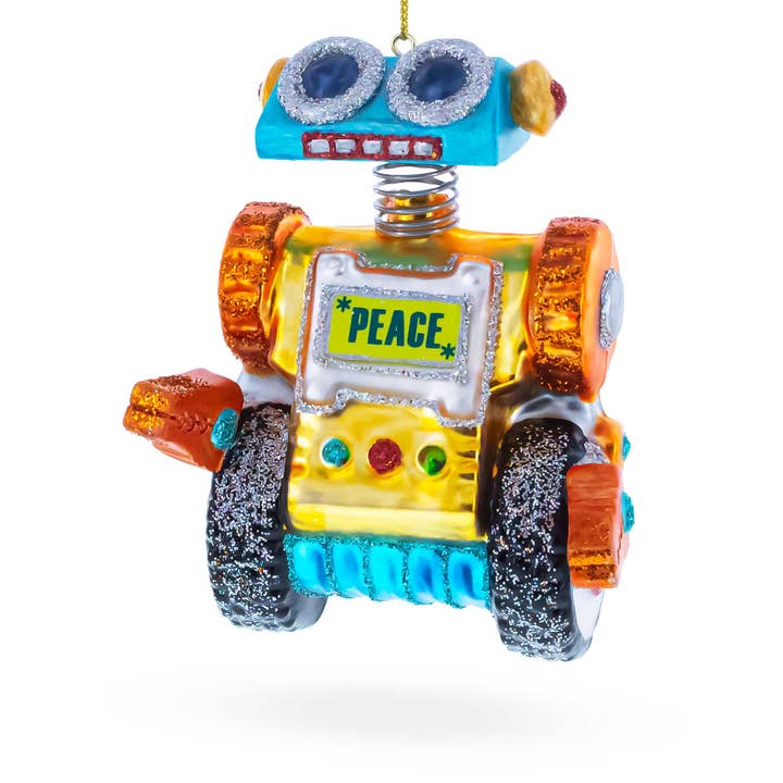 Robot on Wheels Glass Ornament for wholesale by BestPysanky