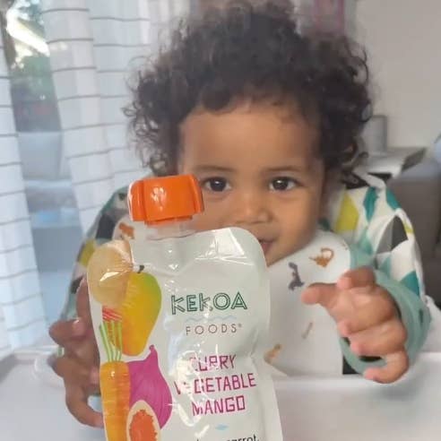 Kekoa Foods - Wholesale Baby Food - Curry Vegetable Mango Squeeze Pouch, 100% Organic Vegetarian Baby Food Purée3