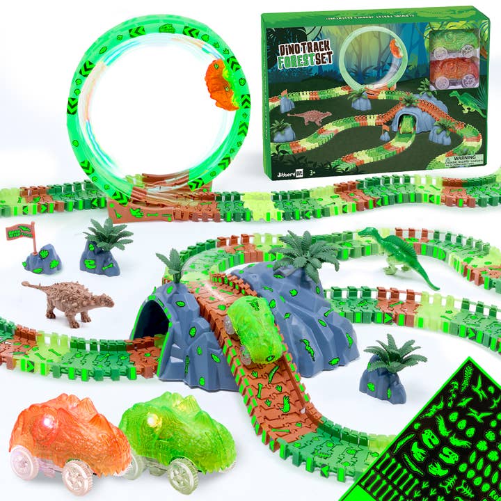 JitteryGit - Venta al por mayor Conjunto de juguetes - Niños - Set de regalo de juguetes STEM de Dinosaur Forest Race Car Track Edition