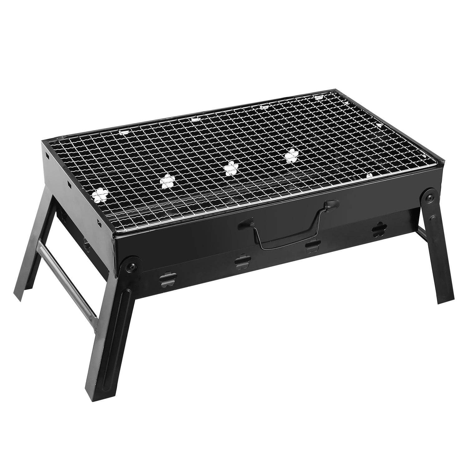 Black Portable BBQ Grill Foldable Charcoal Grill Lightweight Smoker Grill for Camping Picnics Garden Grilling for wholesale on Faire5