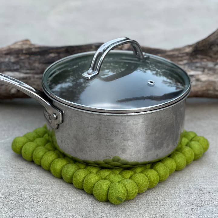 Lungta Imports - Wholesale Trivet - Hand Made Colorful Felt Balls Trivet, Dish Mat, Hot Pads1