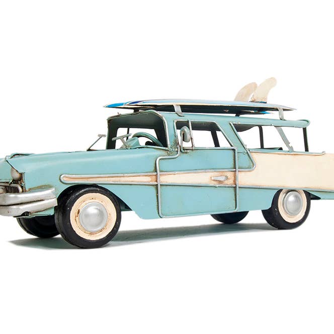 1957 Ford Country Squire Stationwagen Blauw voor wholesale door Old Modern Handicrafts, Inc.
