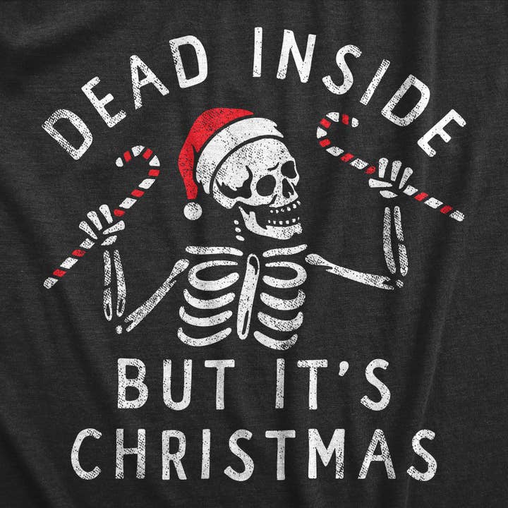 Heather Black DEADINSIDEXMAS Dead Inside But Its Christmas Women's Tshirt Christmas for wholesale on Faire1