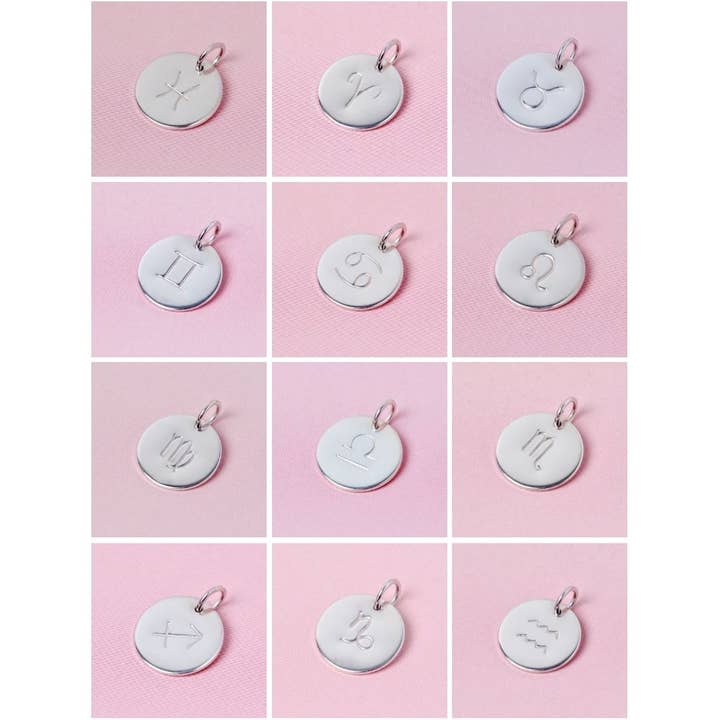 Signos del zodiaco/ varios, colgante de plata 14mm para venta al por mayor de BaBa Jewellery for happiness