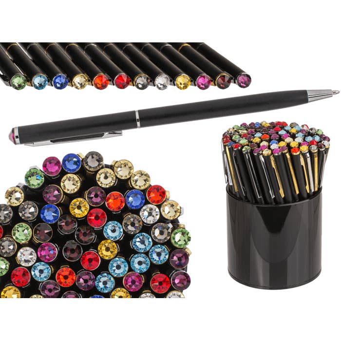 Out of the blue KG - Wholesale Pen - Black pen with Swarovski stone,