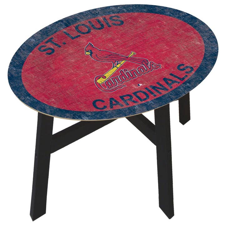 St. Louis Cardinals Distressed Side Table With Team Colors for wholesale by Fan Creations