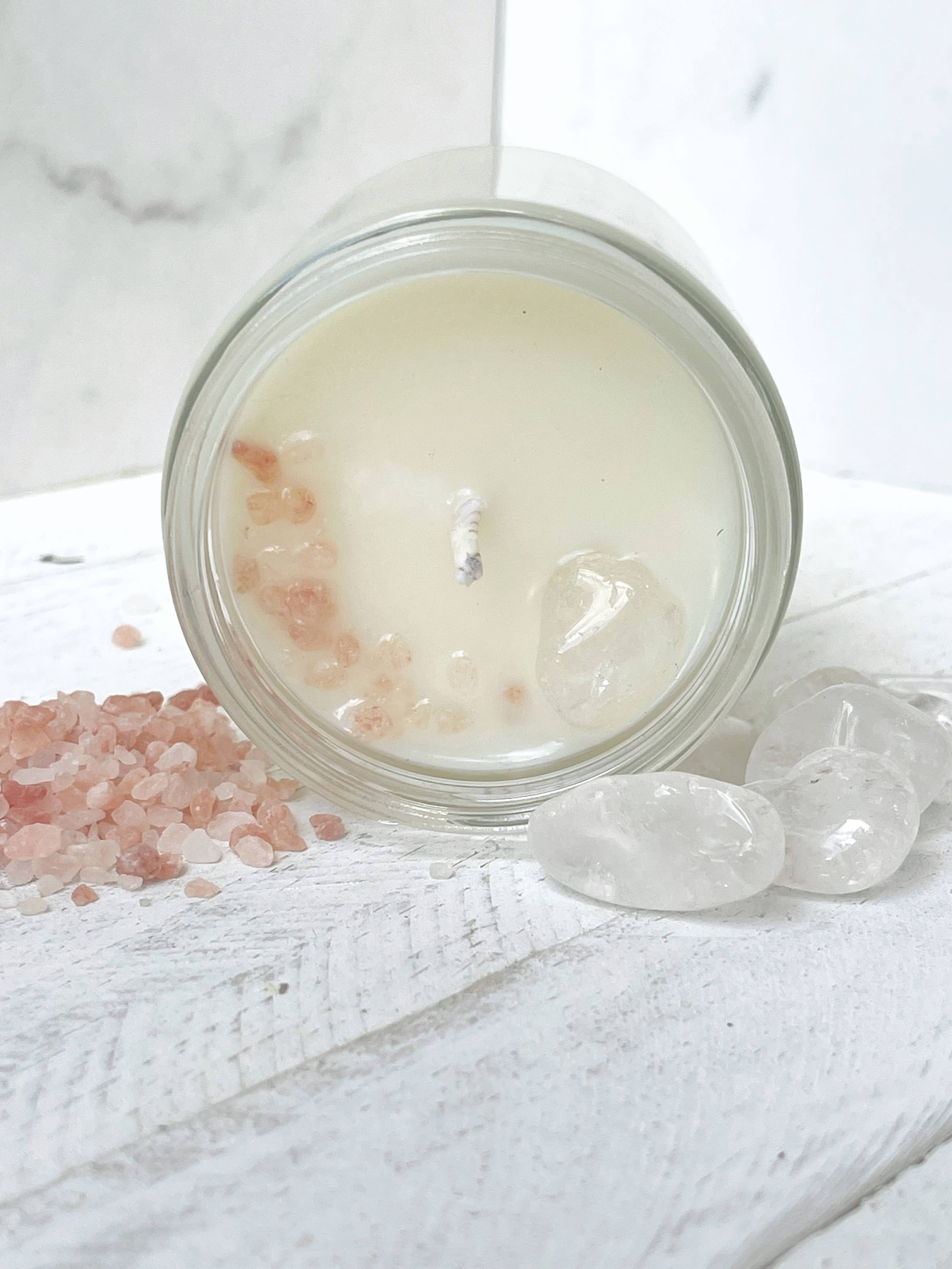 Rage Gems & Jewelry – Engroshandel Glaslys – Kvarts & Pink Himalaya havsalt Organisk soja vokslys1