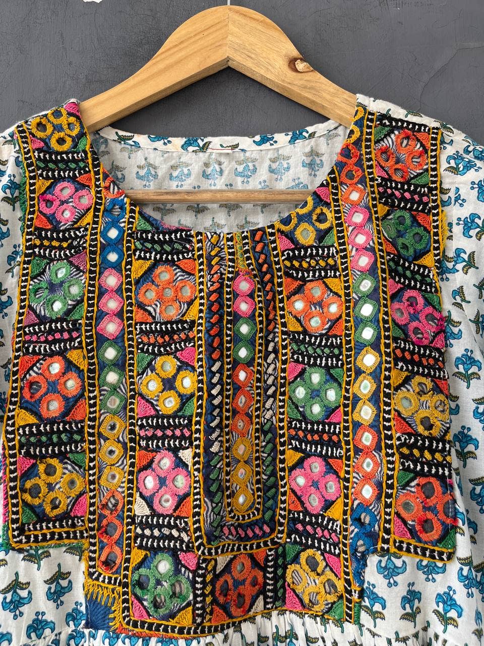 Bhawana Handicrafts - Wholesale Dress - Women's - Multicolor Embroidery Mirror Banjara Yoke Tunic Women Dress1