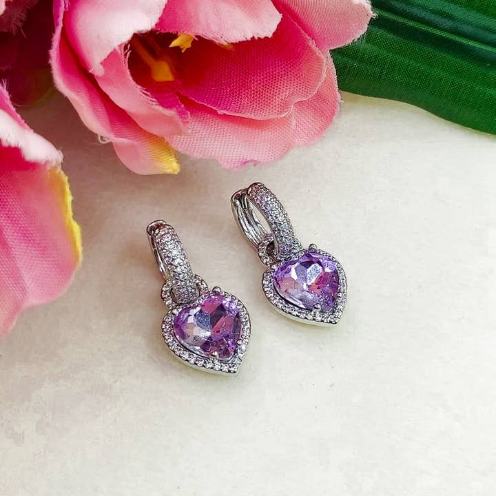Daemon srls - Wholesale Hoop Earrings - AURORA HOOPS ~ Orecchini mini cerchi zirconati FULL in Cubic Zirconia a forma di cuore19