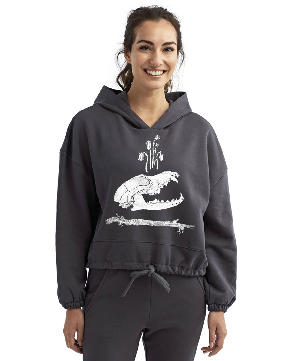 Nature Walk - Vendita all'ingrosso Felpa con cappuccio - Donna - Felpa con cappuccio corta Coyote Skull Nature Walk con coulisse1