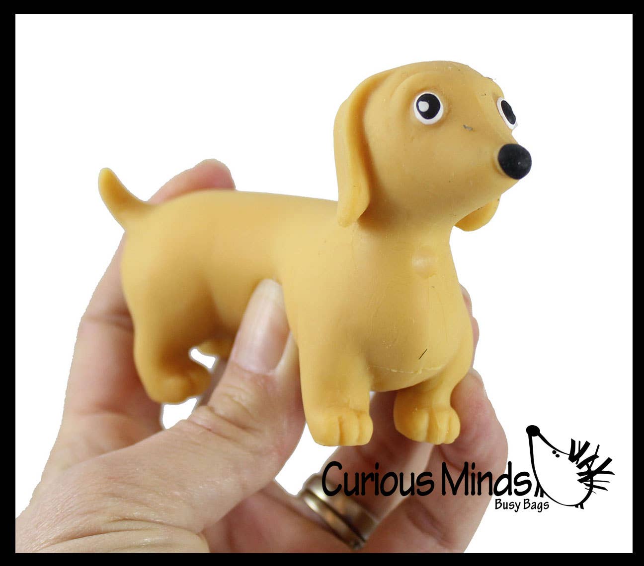Curious Minds Toys – wholesale Squishy toy – Kids & Baby – 1 Stretchy Weiner Dog Crushed Bead Sand Filled - Doggy Lover15