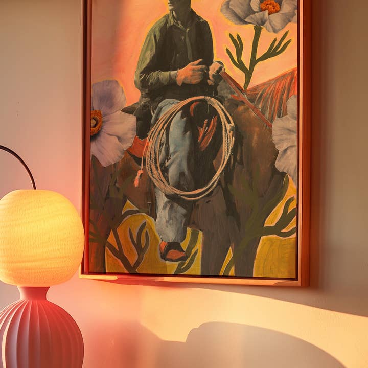 El Baker Art - Wholesale Art Print - Retro Rodeo Cowboy Poppy Collage Print3