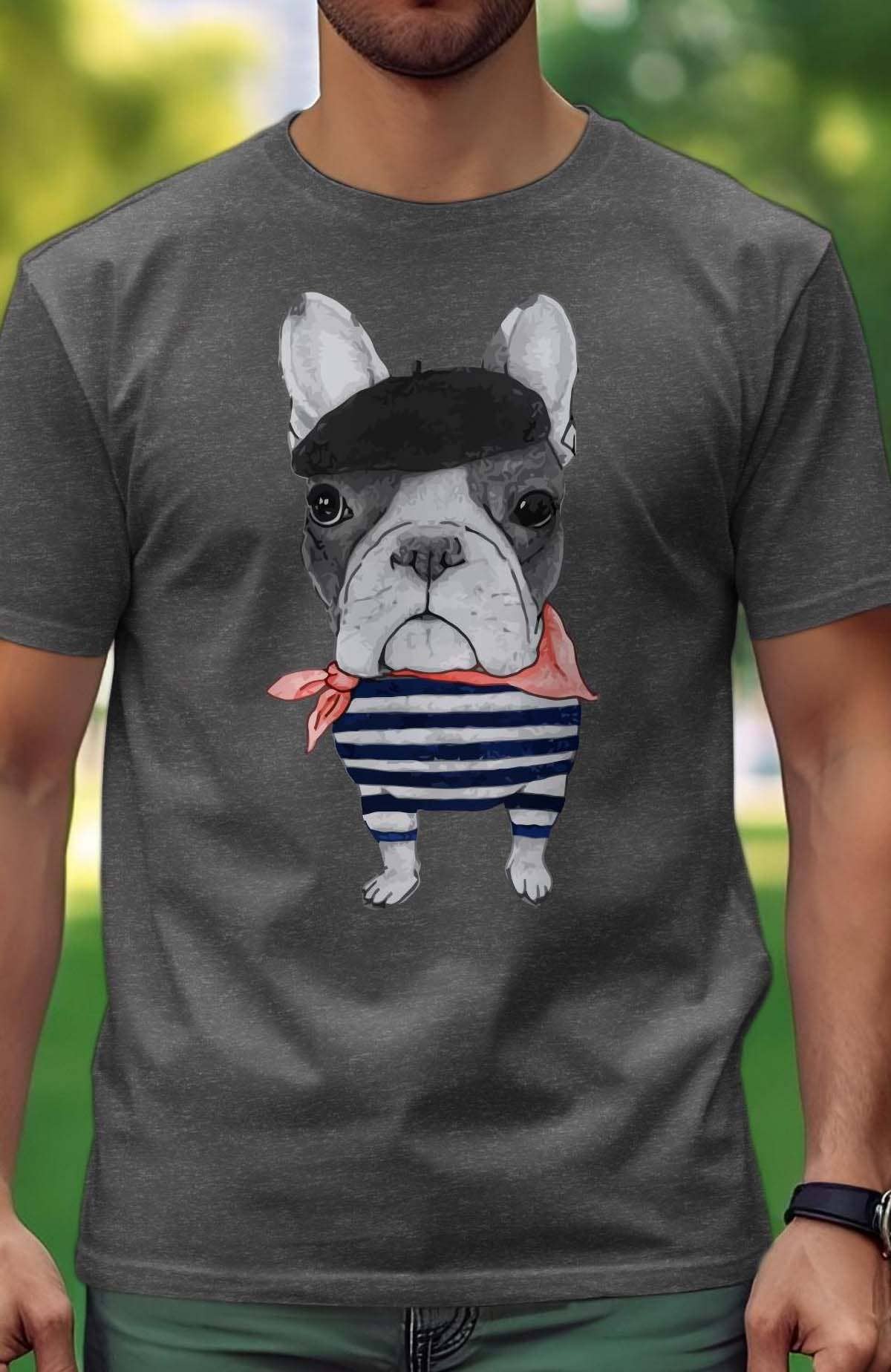 IALD - Wholesale Screen Printed T-Shirt - Men's - Men's T-shirt French Dog2