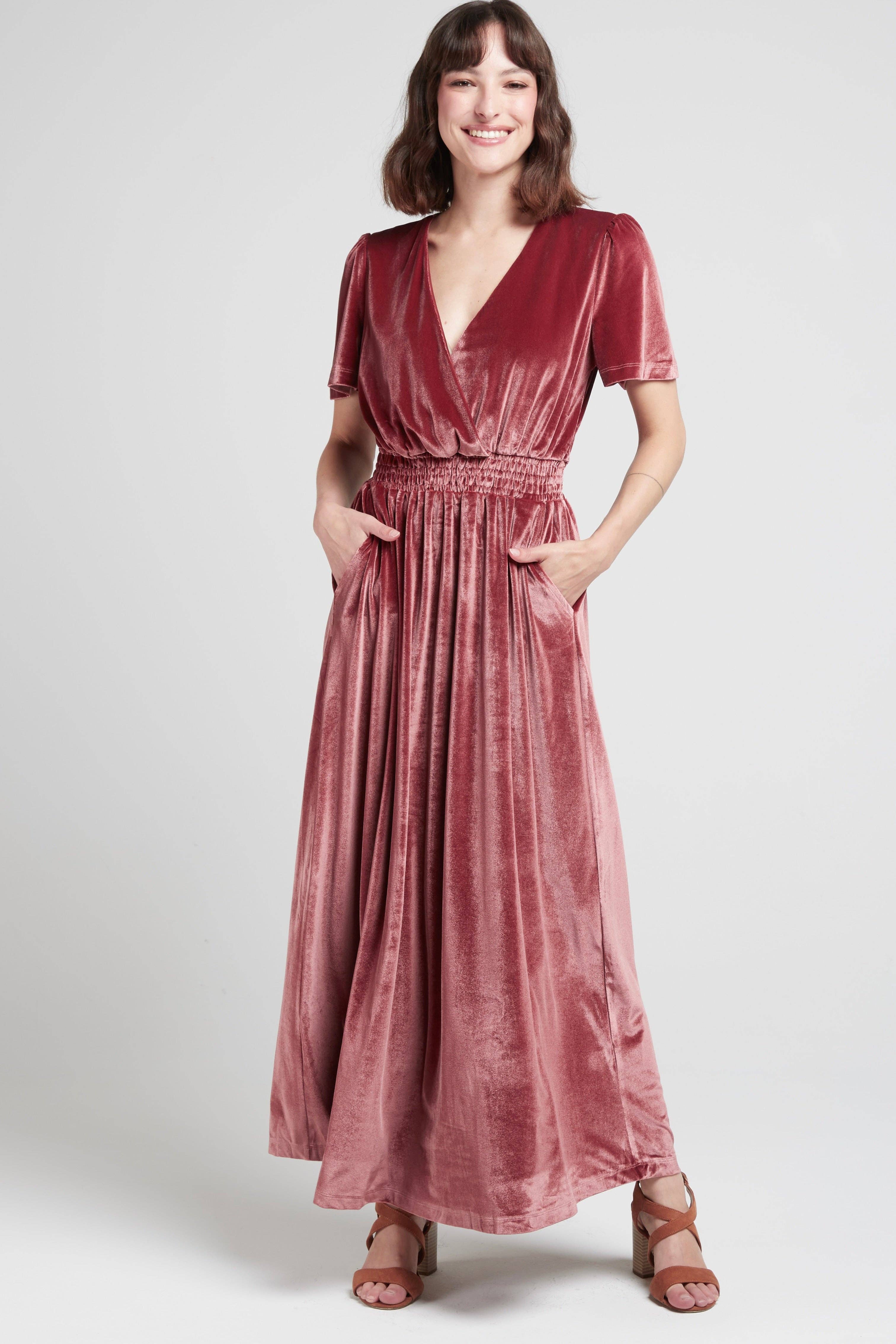 Andy & Lucy - Wholesale Dress - Women's - MILBURN - Long sleeve velvet dress4