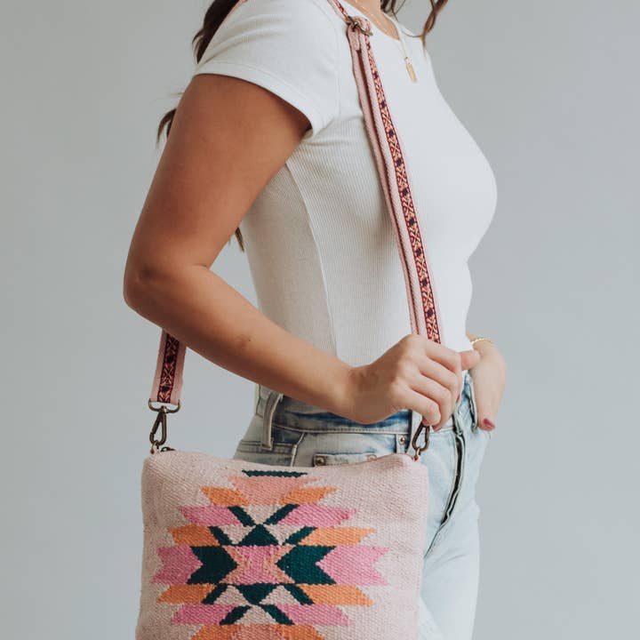 Panache Apparel Co. - Vente Sac à bandoulière – femme - Rose, Turquoise & Orange Sac Bandoulière Aztec