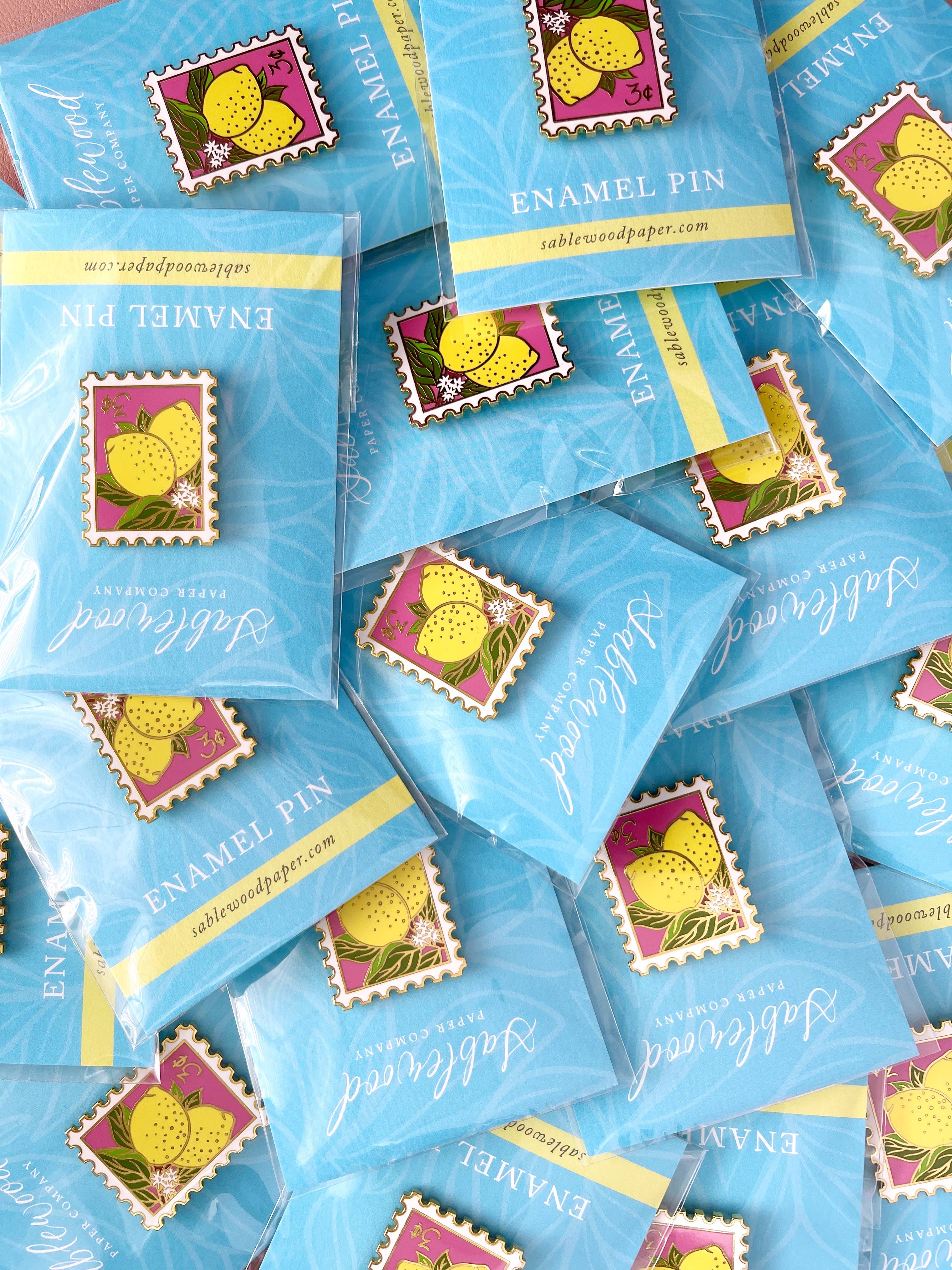Sablewood Paper Company - Wholesale Lapel Pin/Button - Cheery Lemons Enamel Pin4