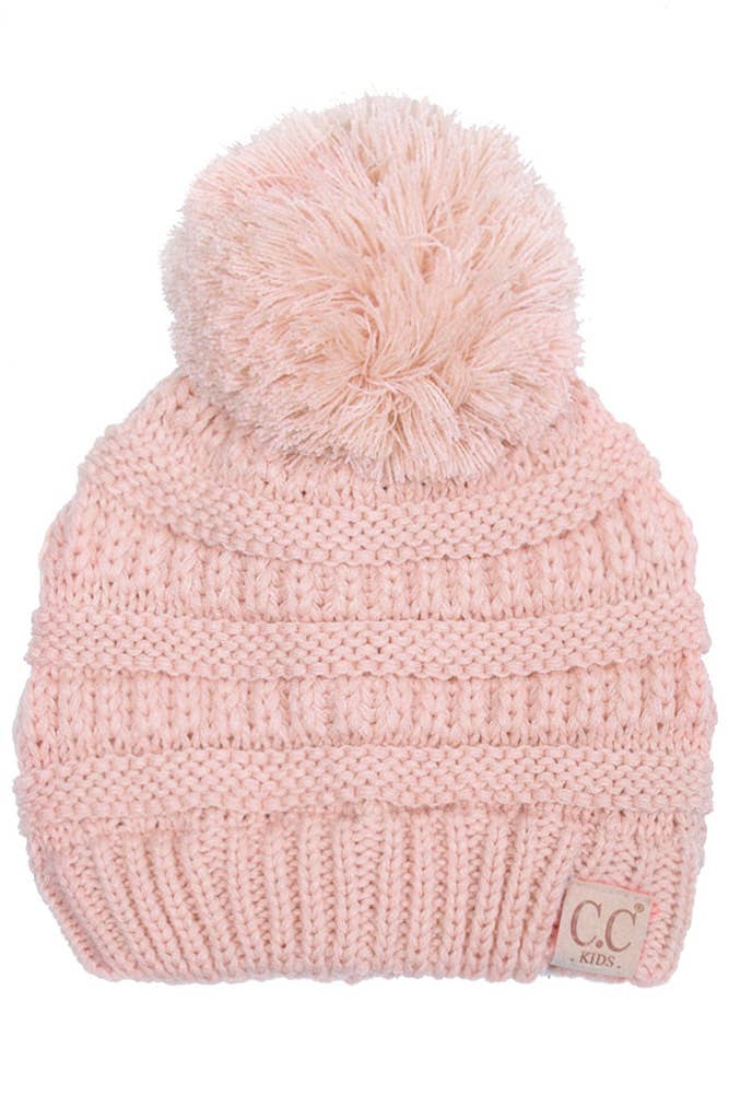 Hana - Wholesale Beanie - Kids - C.C Kids Solid Knit Pom Beanie5