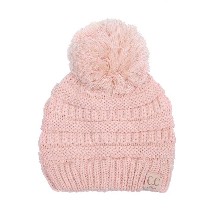 Hana - Wholesale Beanie - Kids - C.C Kids Solid Knit Pom Beanie5