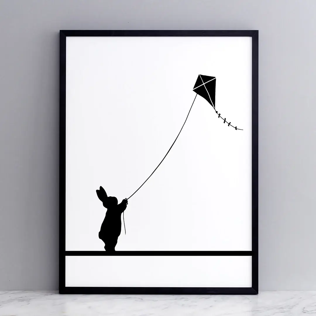 HAM – wholesale Art print – Kite Flying Rabbit Print0