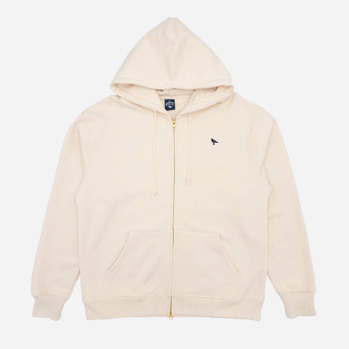 Just Brand Logo Zip Hoodie in Ivory for wholesale by The Just Brand