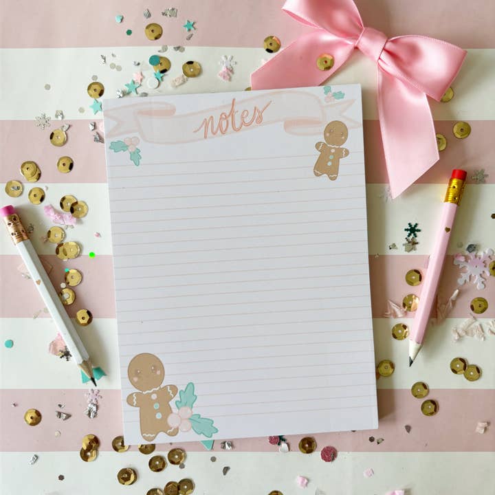 Live Sweet - Wholesale Notepad - 5x7 Christmas Gingerbread Cookie Notepad