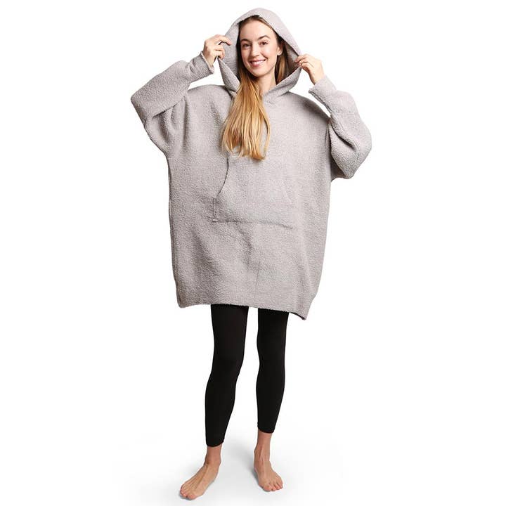 Sensibling Corp. - Wholesale Throw blanket - Solid Color Soft Hooded Blanket Hoodie with Pocket11