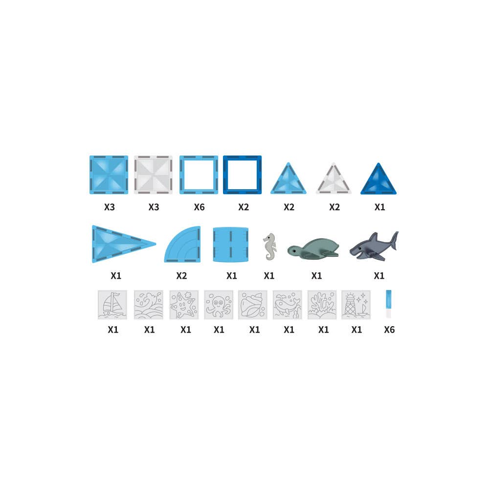 AJ Aguiar - Wholesale Toy Set - Kids - Magnetic Game The Ocean 40 Pcs With 6 Markers17