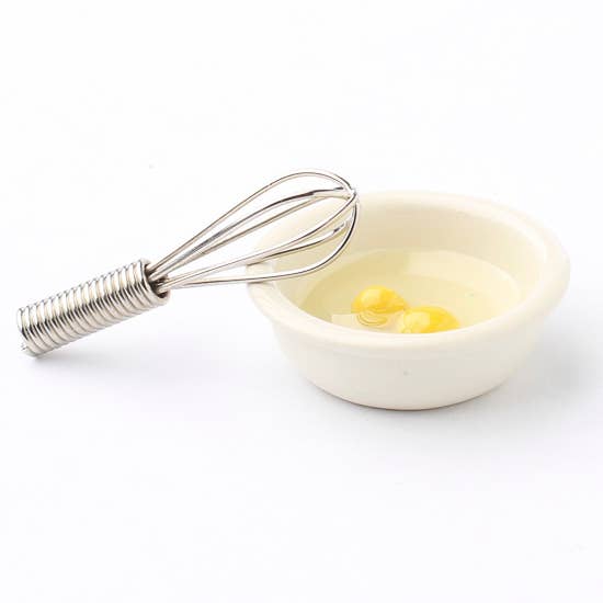 Factory Direct Craft - Wholesale Doll Accessory Kit - Kids - Dollhouse Miniature Bowl of Eggs and Whisk