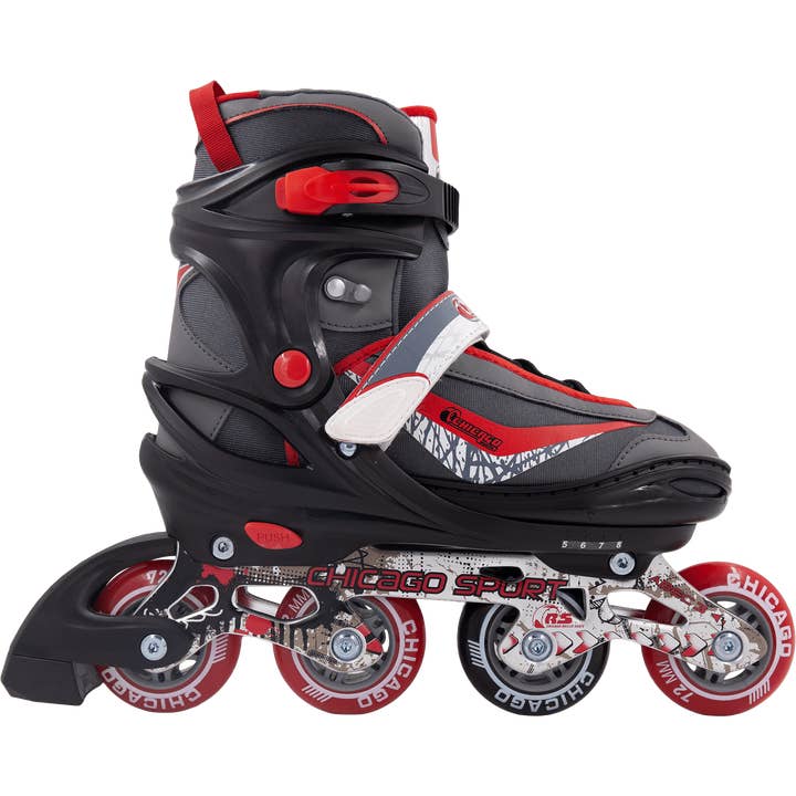 Chicago Boy's Adjustable Inline Skates - Black/Red for wholesale by National Sporting Goods - NSG