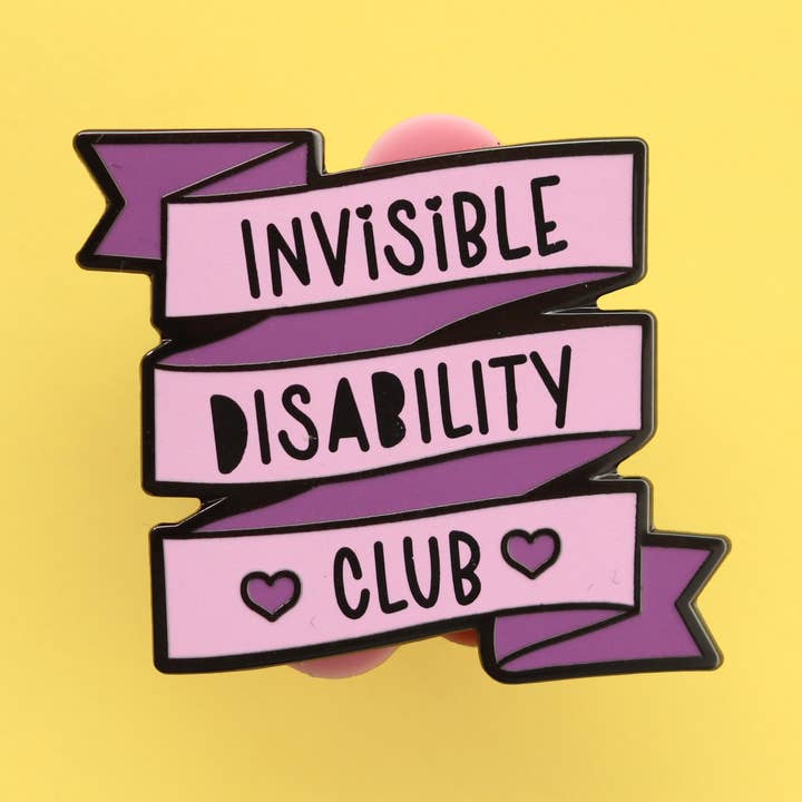 Invisible Disability Club Ribbon Enamel Pin for wholesale by Fluffmallow (Custom duties for USA are pre-paid by us)