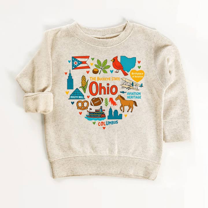 Sweat-shirt enfant Ohio – Icônes de l'État Buckeye pour la vente par EnjoyMyDesign