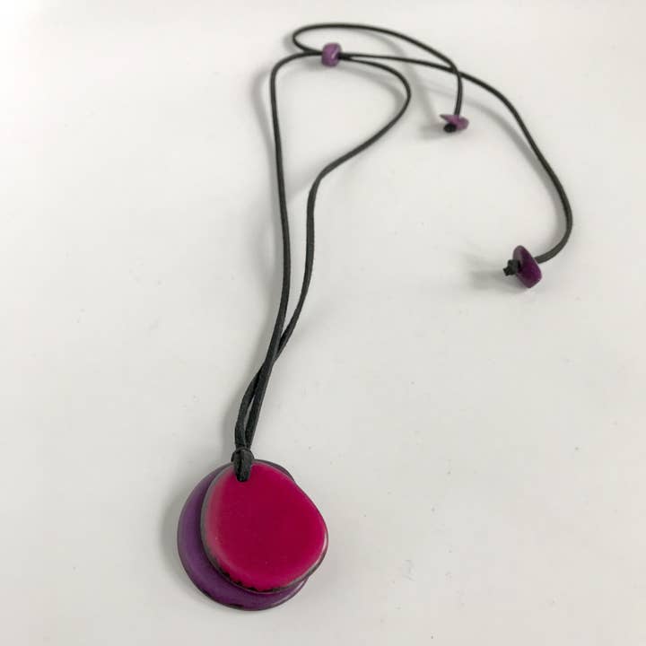 Belart Fair Trade - Wholesale Pendant/Charm Necklace - Tagua Double Duet Slice Necklace2