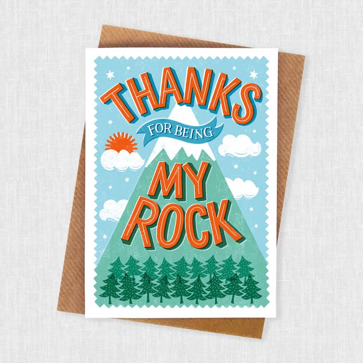 Alexandra Snowdon - Wholesale Thank You Card - Thanks For Being My Rock Card