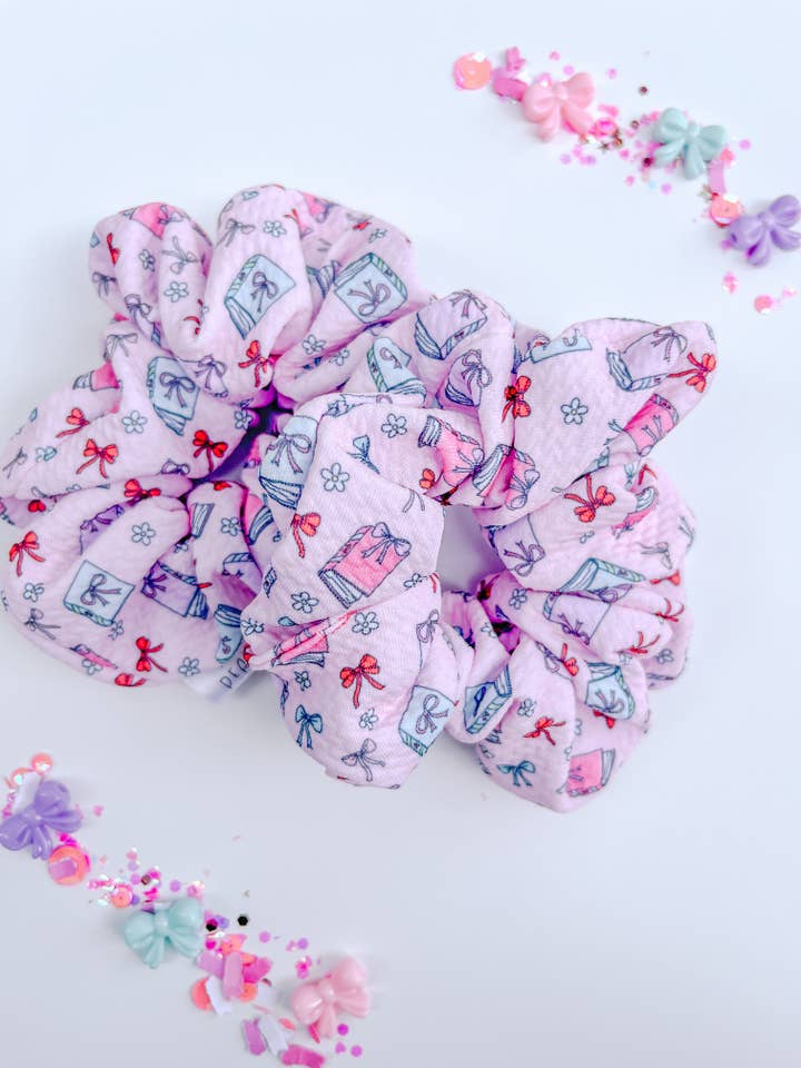 Books & Bows Scrunchy for wholesale by Evie Pearl Handmade LLC