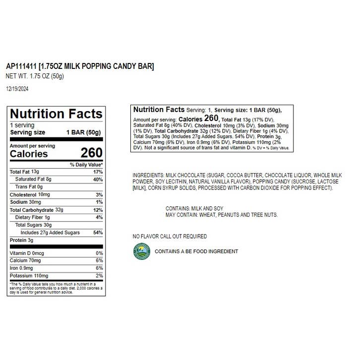 Astor Chocolate Corp. - Wholesale Chocolate Bar - Moodibars STARSTRUCK Milk Chocolate Popping Candy 1.5oz bar2