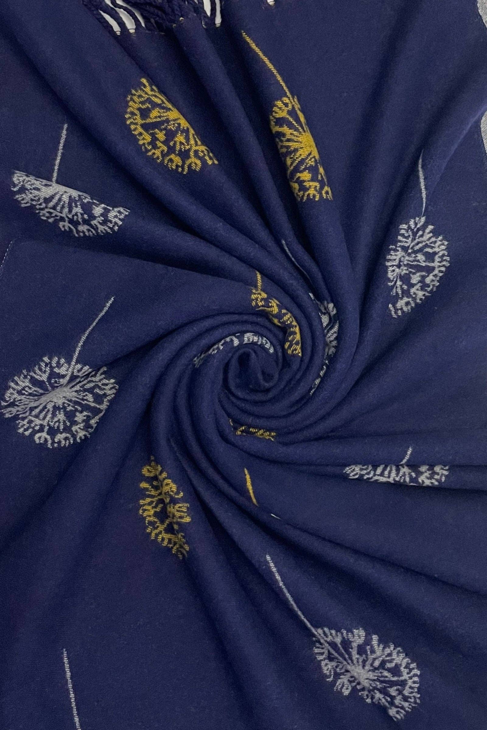 Fashion Scarf World – wholesale Scarf – Women's – Dandelion Print With Reversible Stripe Tassel Scarf23