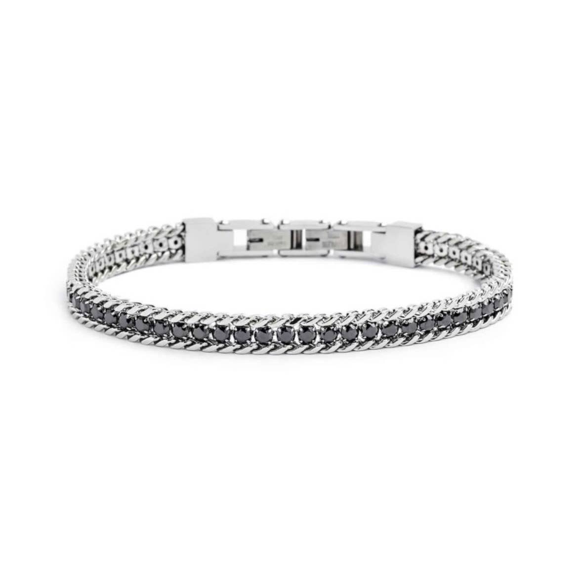 AMORINO SRL - Wholesale Link & Chain Bracelet - TENNIS BRACELET WITH CURB CHAIN - KM221536D8931