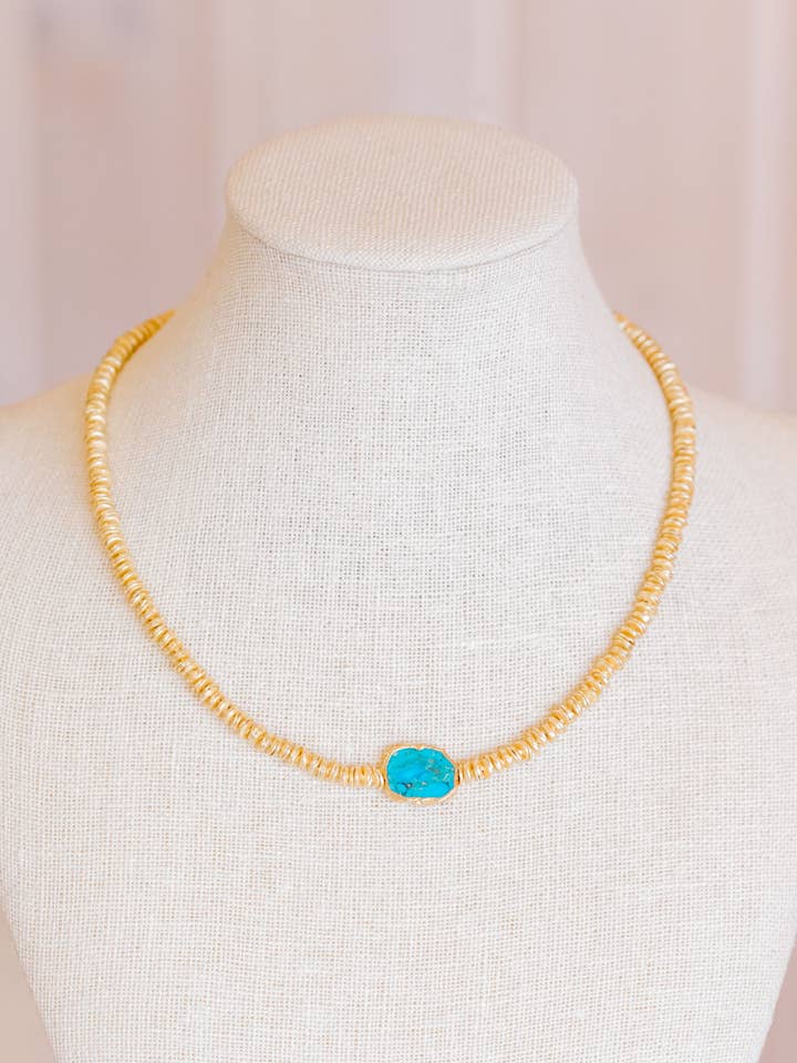 Gewellte Goldscheiben mit Türkis für den Großhandel von Kori Green Designs