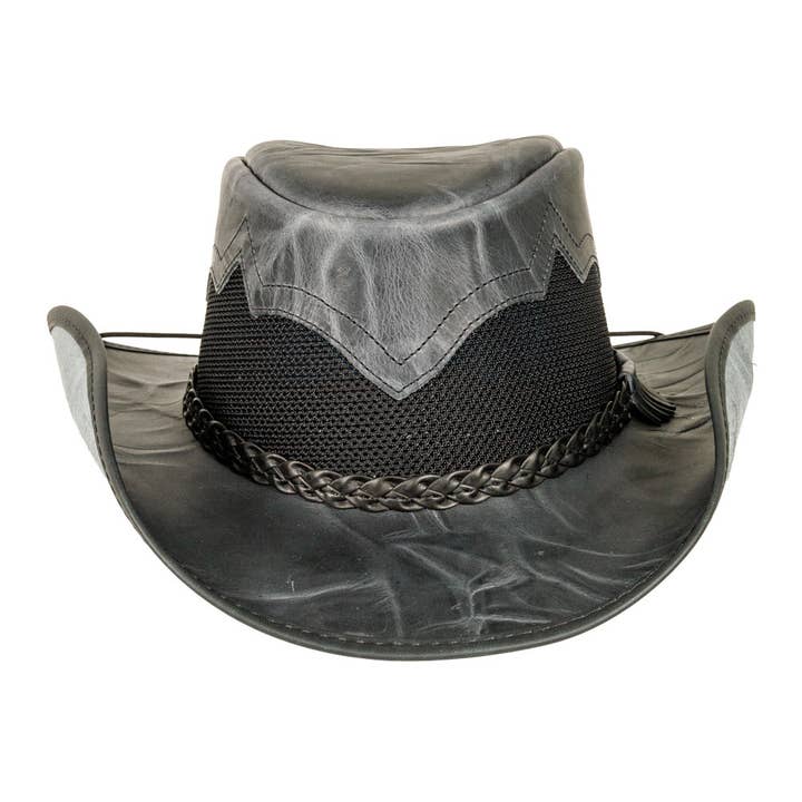 American Hat Makers - Wholesale Cowboy Hat - Unisex - Outback Leather Cowboy Hat - Style Stampede