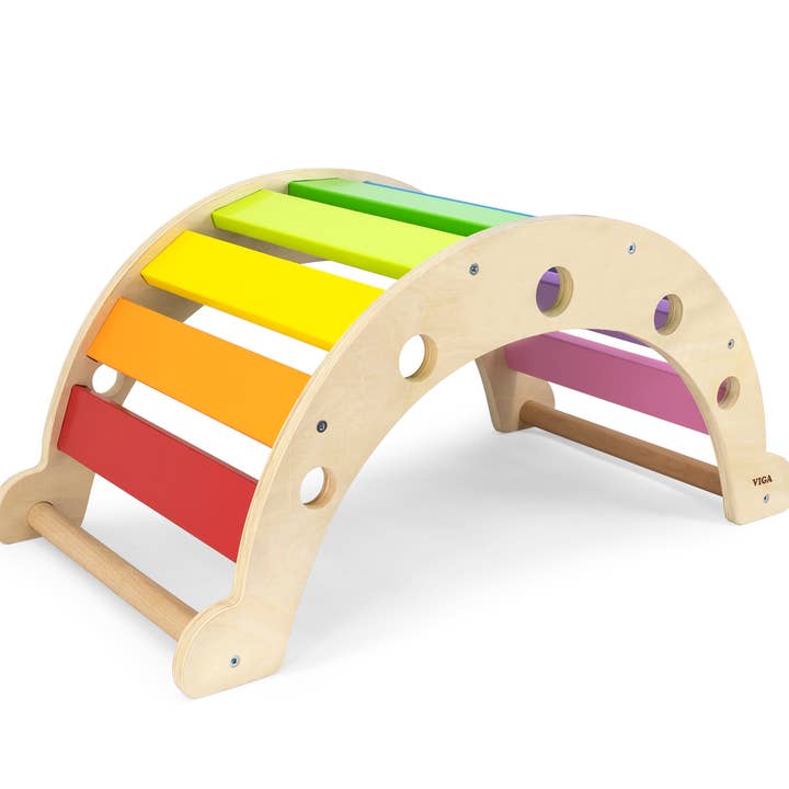 Trade Toys Limited – Brinquedo de madeira - Crianças por atacado – Viga Rainbow Rocker1