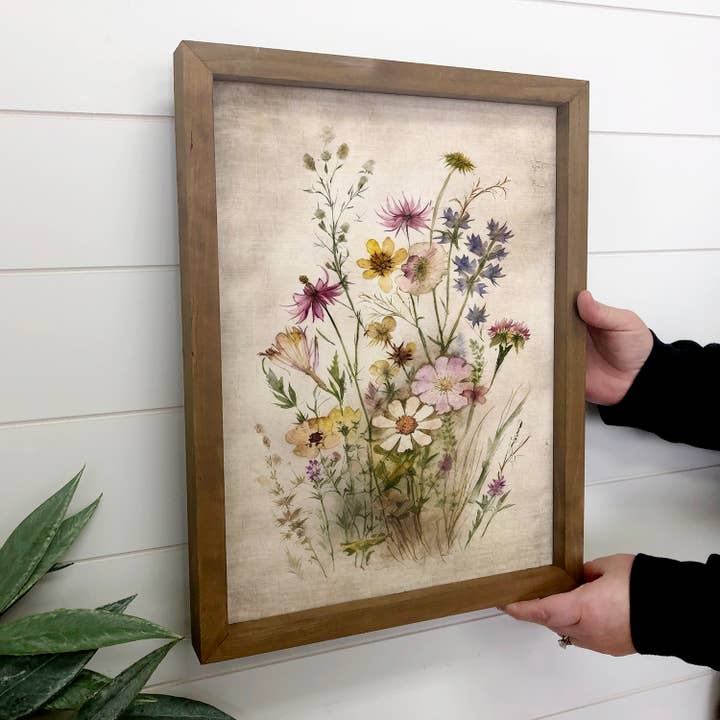 Hangout Home - Wholesale Art Print - 2nd Gathered Wildflowers II - Abstract Flower Painting Art2