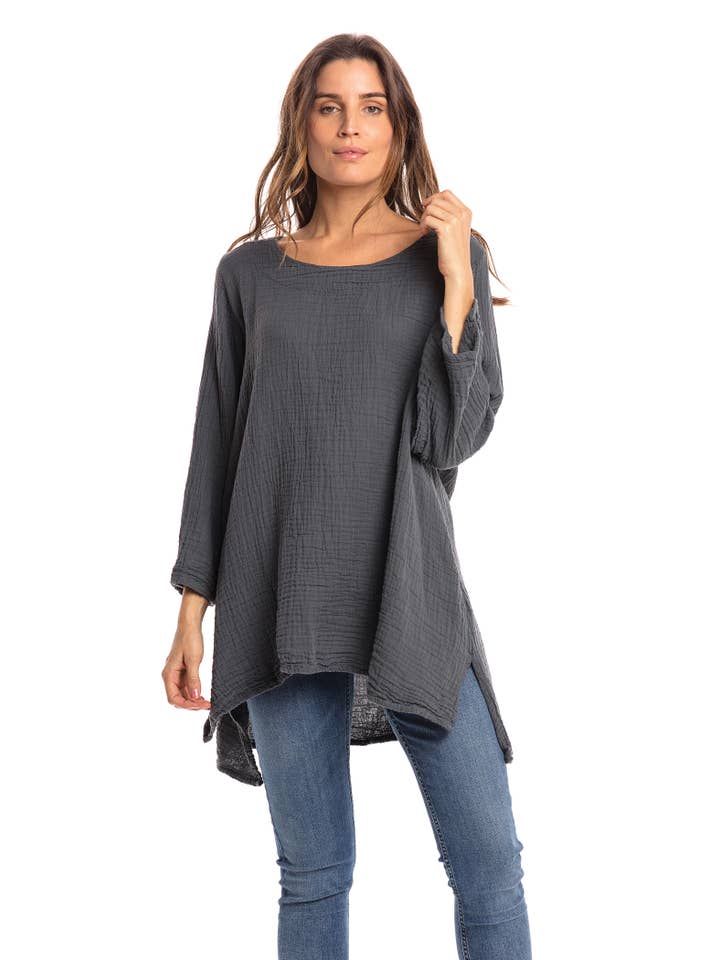 Nusantara Inc. - Wholesale Blouse - Women's - Thai Cotton Long Sleeve Tunic-03477 (S/M, L/X, XXL)24