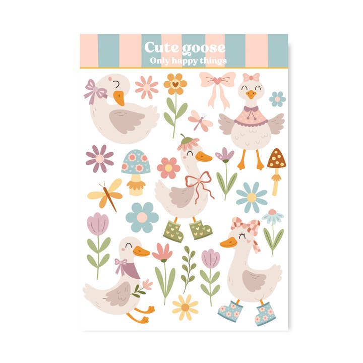 Adesivo Oca carina per la vendita all'ingrosso da parte di Only Happy Things Stationery
