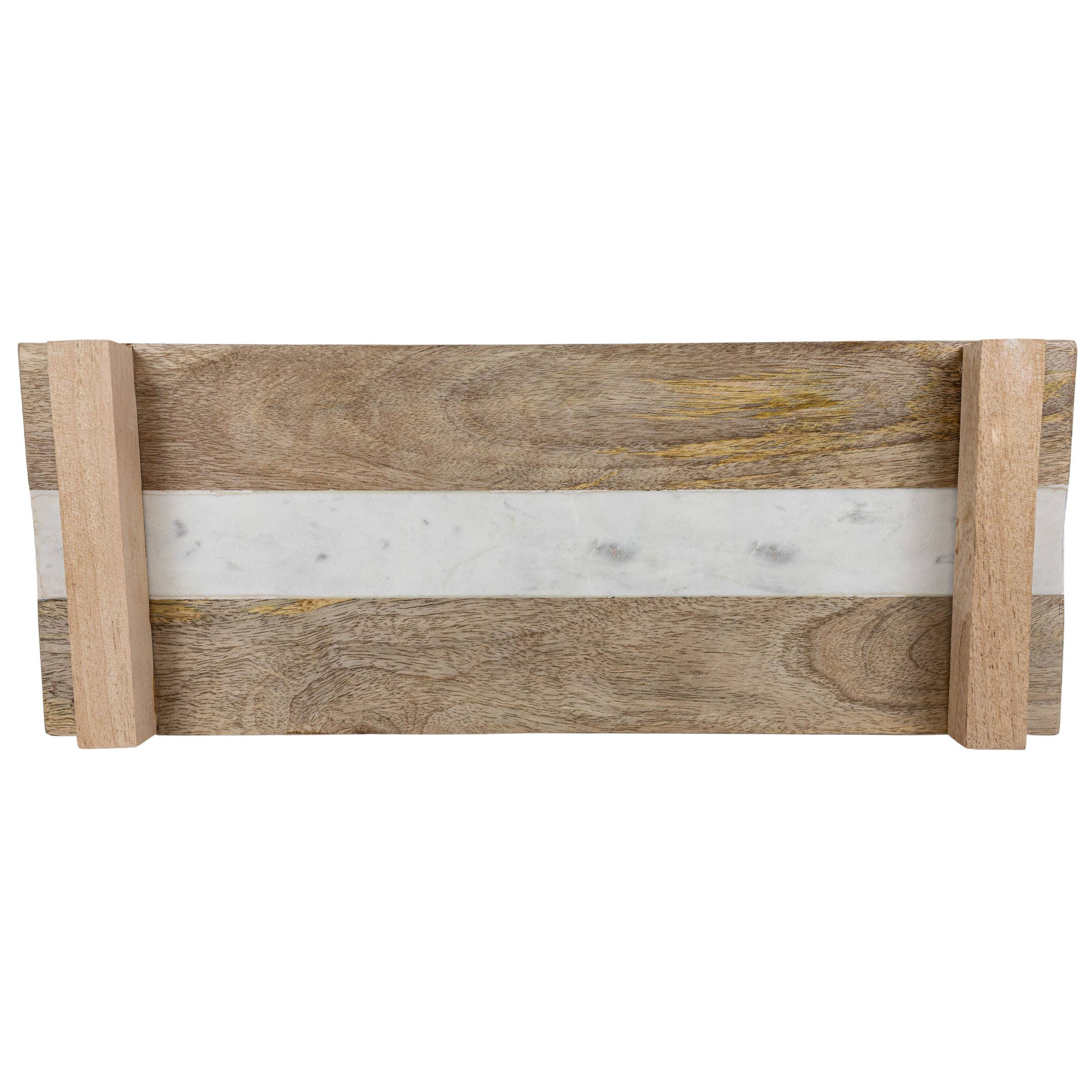 Foreside Home & Garden - Wholesale Serving Tray - Murphy Elevated Serving Board Mango Wood & White Marble3