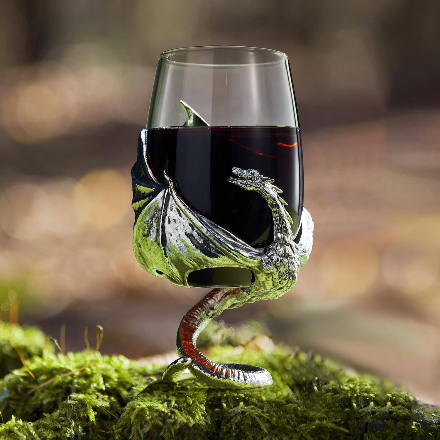 The Wine Savant /  Khen Glassware - Wholesale Cocktail/Liquor Glass - Medieval Dragon Viking Goblet Mug, 12oz GOT DnD1